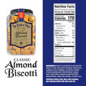 La Dolce Vita Classic Almond Italian Biscotti Cookies, Gourmet Coffee & Tea Dipping Snack, 40 oz Jar