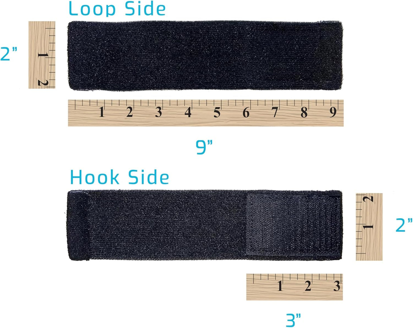 Multipurpose Elastic Hook and Loop Extender Strap 2 x 9 Inches Made in USA