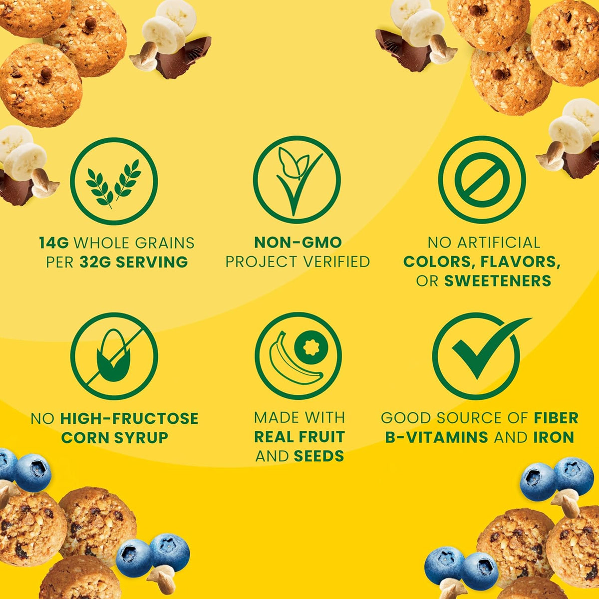 belVita Energy Snack Bites Variety Pack, Banana Dark Chocolate & Sunflower Seed, Blueberry & Sunflower Seed, 15 Snack Packs