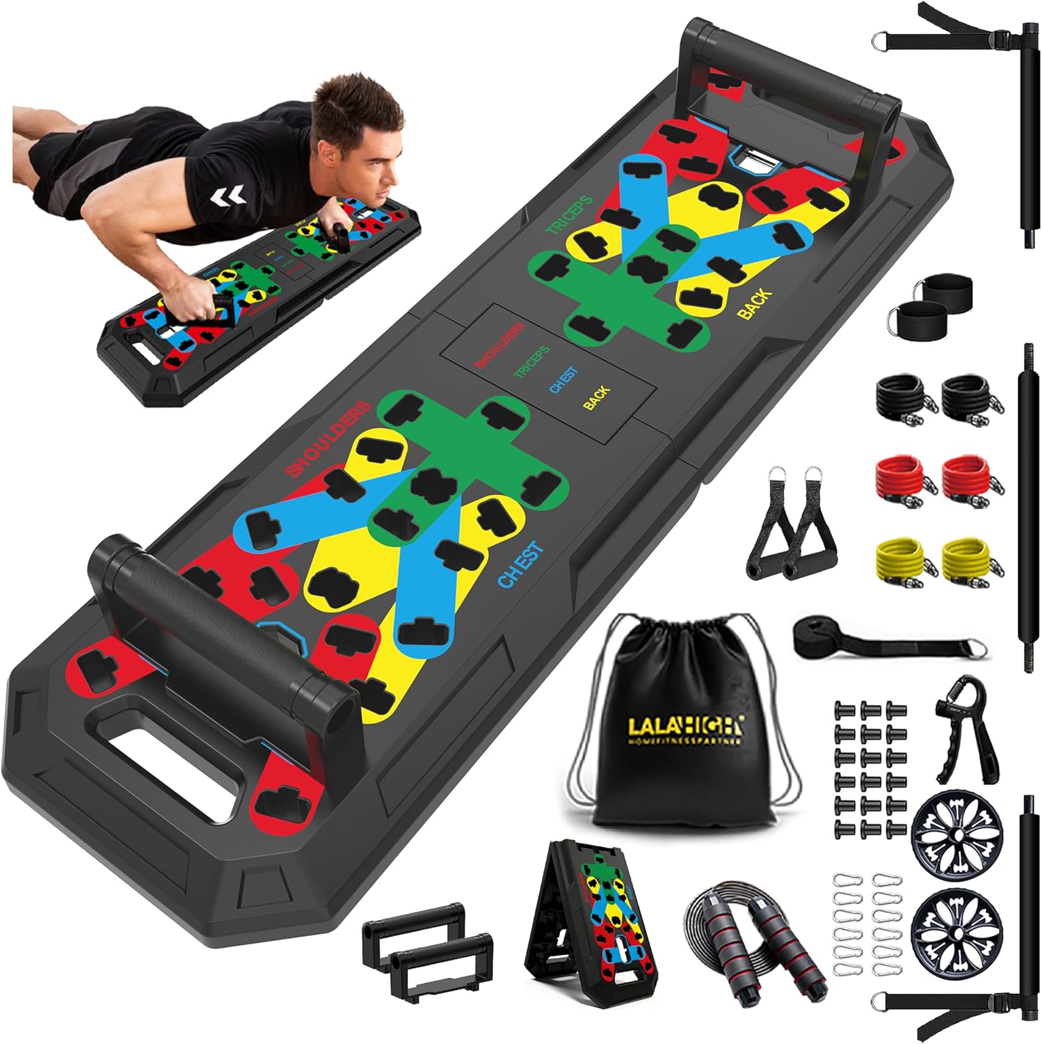 IUT Fitness 15-in-1 Push Up Board for Full-Body Workout Equipment