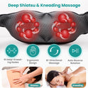 Nekteck Shiatsu Neck Massager with Heat for Pain Relief, 2026 Upgraded 3D Back Shoulder Kneading Massage Pillow, Black
