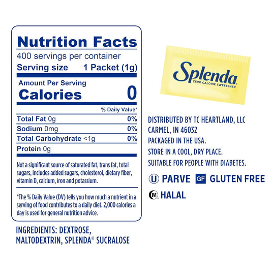 SPLENDA Zero Calorie Sweetener, 400 Count Packets