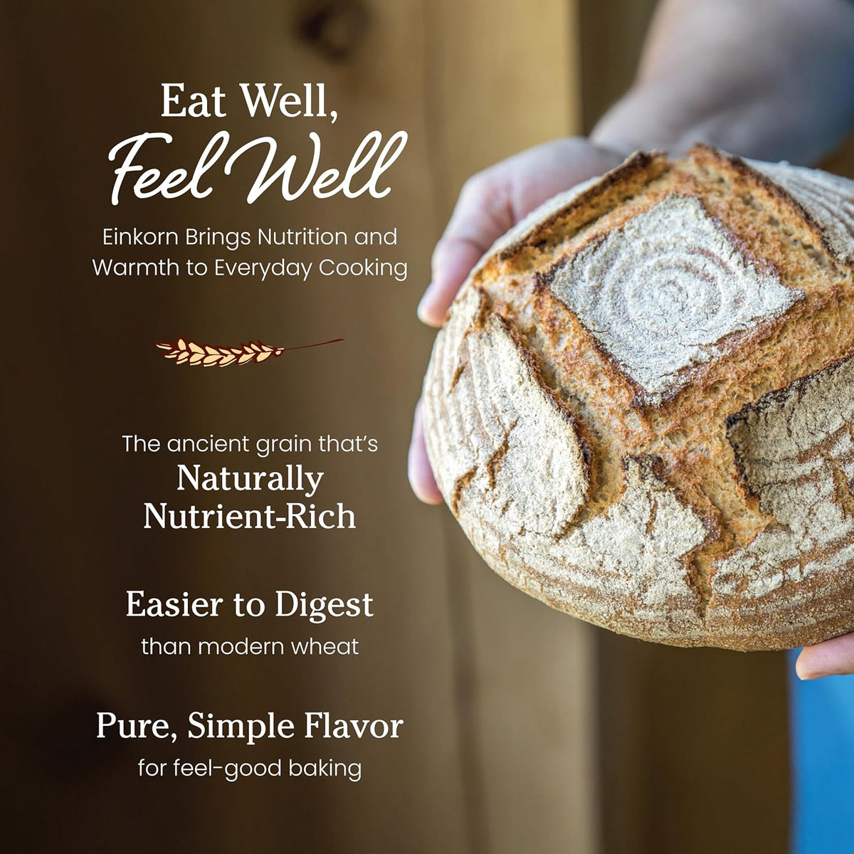 Jovial Organic Einkorn Unbleached All Purpose Flour - Bread Baking Flour for Sourdough, High Protein, Non-GMO, For Organic Pizza & Pasta, European Italian Made, Glyphosate Free - 32 Oz