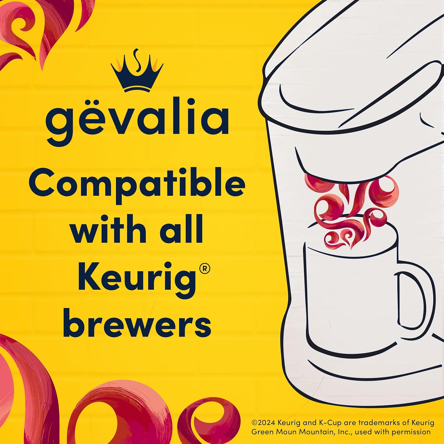 Gevalia Frothy 2-Step Artificially Flavored Cappuccino Espresso Style K‐Cup Coffee Pods & Froth Packets Kit, 6 ct. Box
