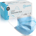 Hygenix FDA Cleared ASTM Level 3 Procedure Face Masks, Made in USA, 3-Ply Ear Loop, 50 Pack