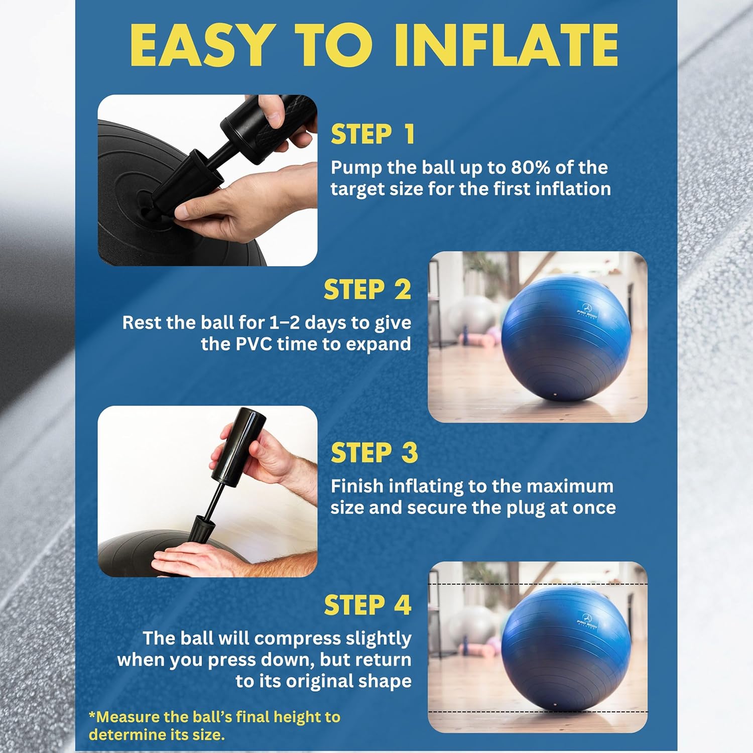 ProBody Pilates Exercise Ball - 45cm, 55cm, 65cm, 75cm, 85cm