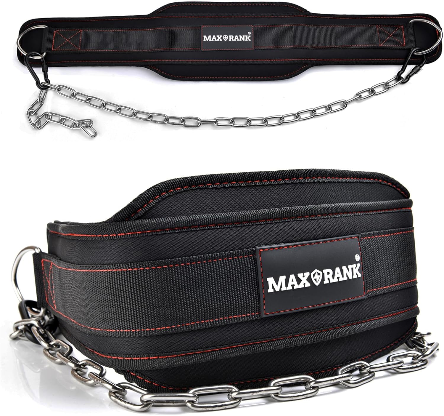 Dip Belt With 37-40" Chain, 550-650lbs Capacity, Weightlifting Belt for Dips & Pullups