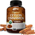 NutriFlair Organic Ceylon Cinnamon Supplement 1200mg, 120 Capsules - USDA Certified - Non-GMO, Gluten Free Powder, Antioxidant Pills