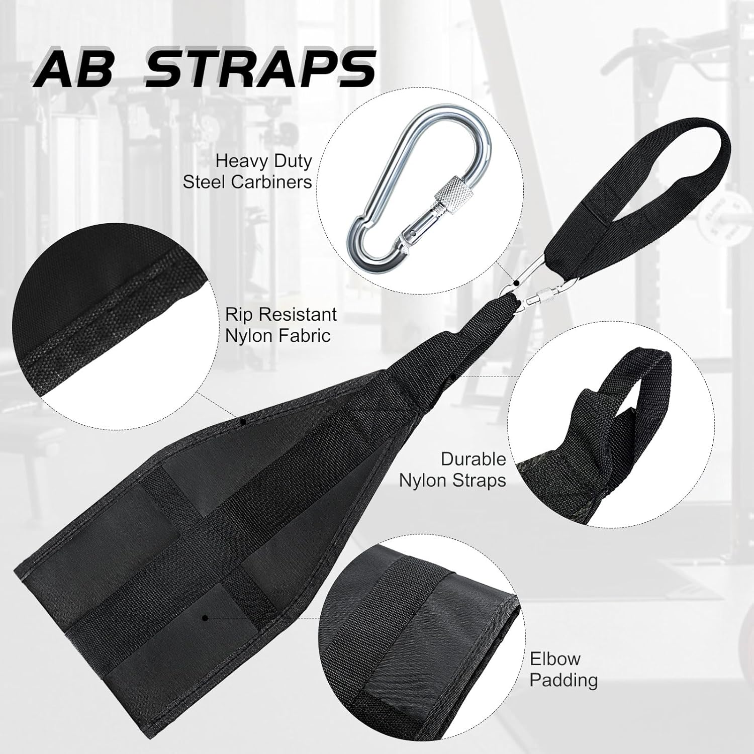 Hanging Ab Straps for Pull Up Bar: Gym Ab Sling Straps for Core Workout