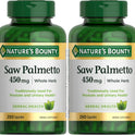 Nature's Bounty Saw Palmetto Support for Prostate and Urinary Health, Herbal Health Supplement, 450mg, 250 Capsules