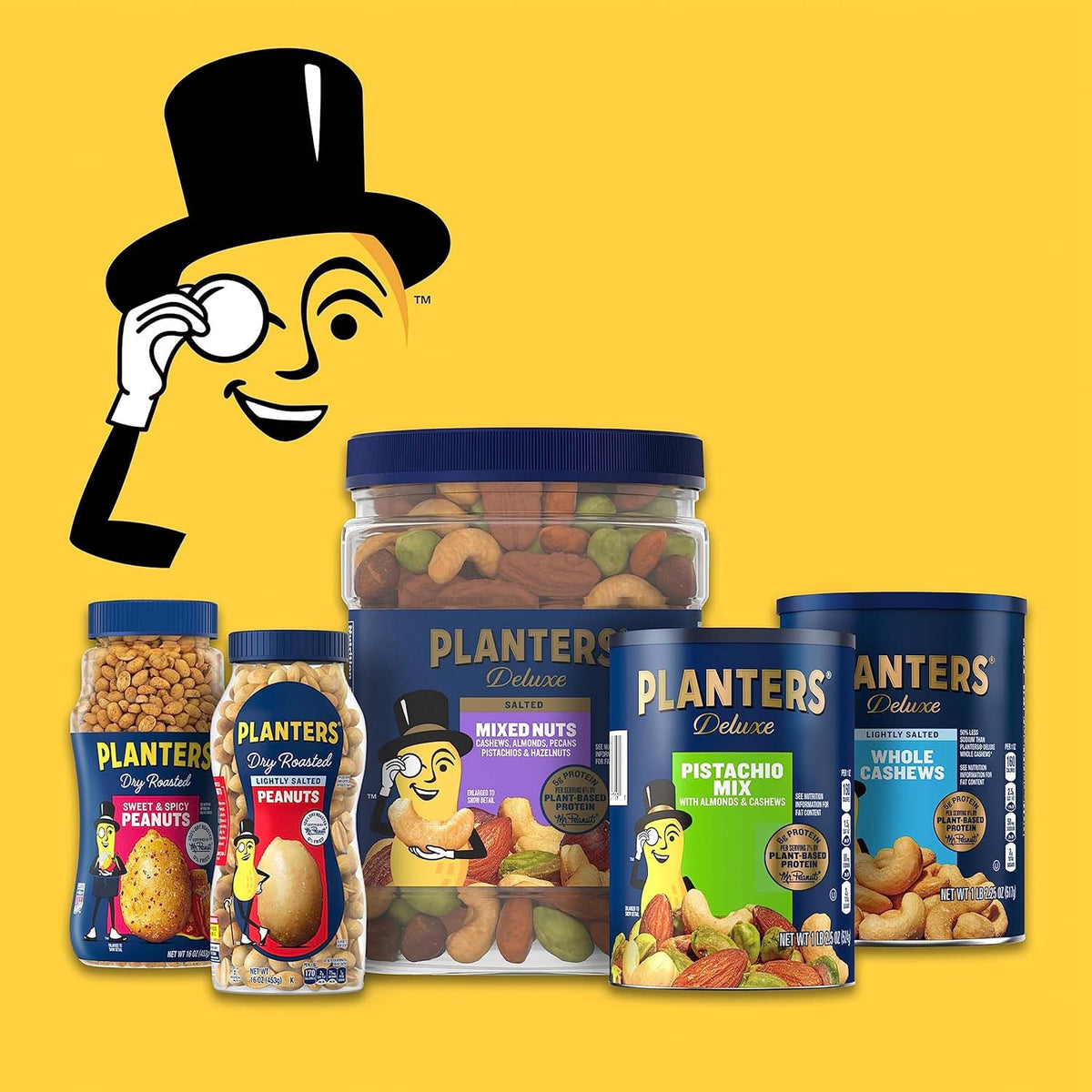 PLANTERS Honey Roasted Peanuts, Dry Roasted Peanuts, Party Snack, Plant-Based Protein, After School Snack, Sweet and Salty, Salted Nuts, Sea Salt & Honey, Snacks for Adults, Kosher, 16oz Jar