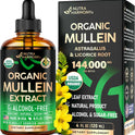 Mullein Drops for Lungs - USDA Organic Liquid - Mullein Leaf Extract Supplement - for Women & Men - Lung & Bronchial Cleanse for Smokers - Respiratory Health Support - As Tincture, Tea, Pills - 4 oz