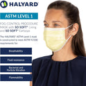 Halyard Fluidshield 1 Level 1 Yellow Disposable Procedure Mask