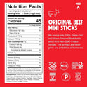 Chomps Snack Size Grass-Fed Original Beef Jerky Snack Sticks 0.5oz 24-Pack - Keto, Paleo, Whole30, 4g Lean Meat Protein, Gluten-Free, Zero Sugar Food, Non-GMO Chomplings