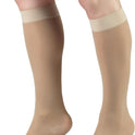 Truform 15-20 mmHg Women's Knee High Compression Stockings, 20 Denier, Nude, Medium
