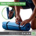 Gaiam 10mm Yoga Mat with Carrying Strap for Home Workouts