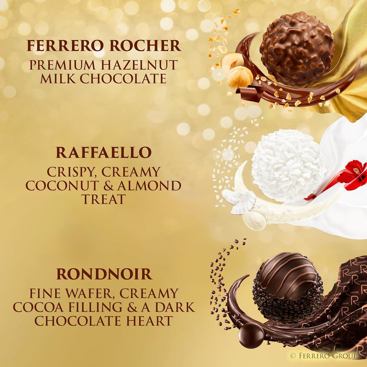 Ferrero Collection, 12 Count, Premium Gourmet Assorted Hazelnut Milk Chocolate, Dark Chocolate and Coconut, 4.6 oz