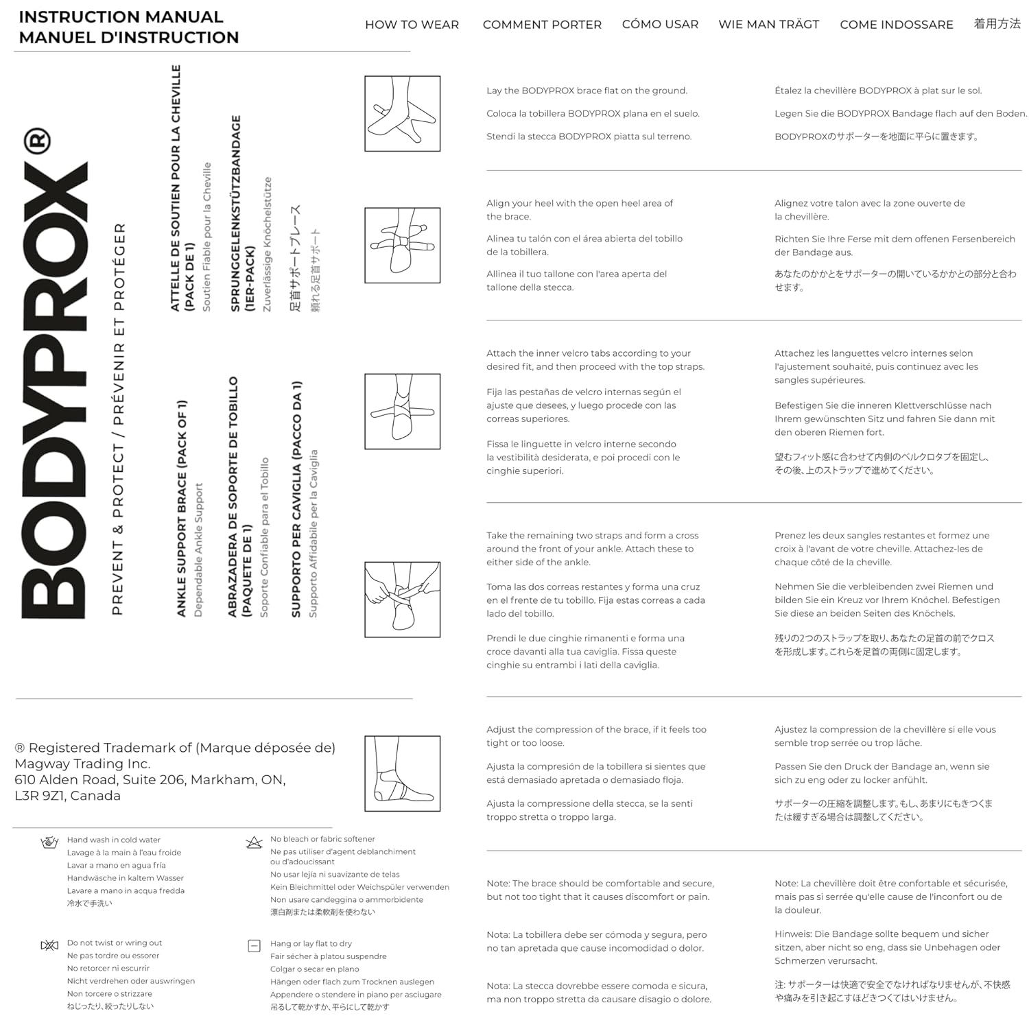Bodyprox Ankle Support Brace, Breathable Neoprene Sleeve, Adjustable Wrap