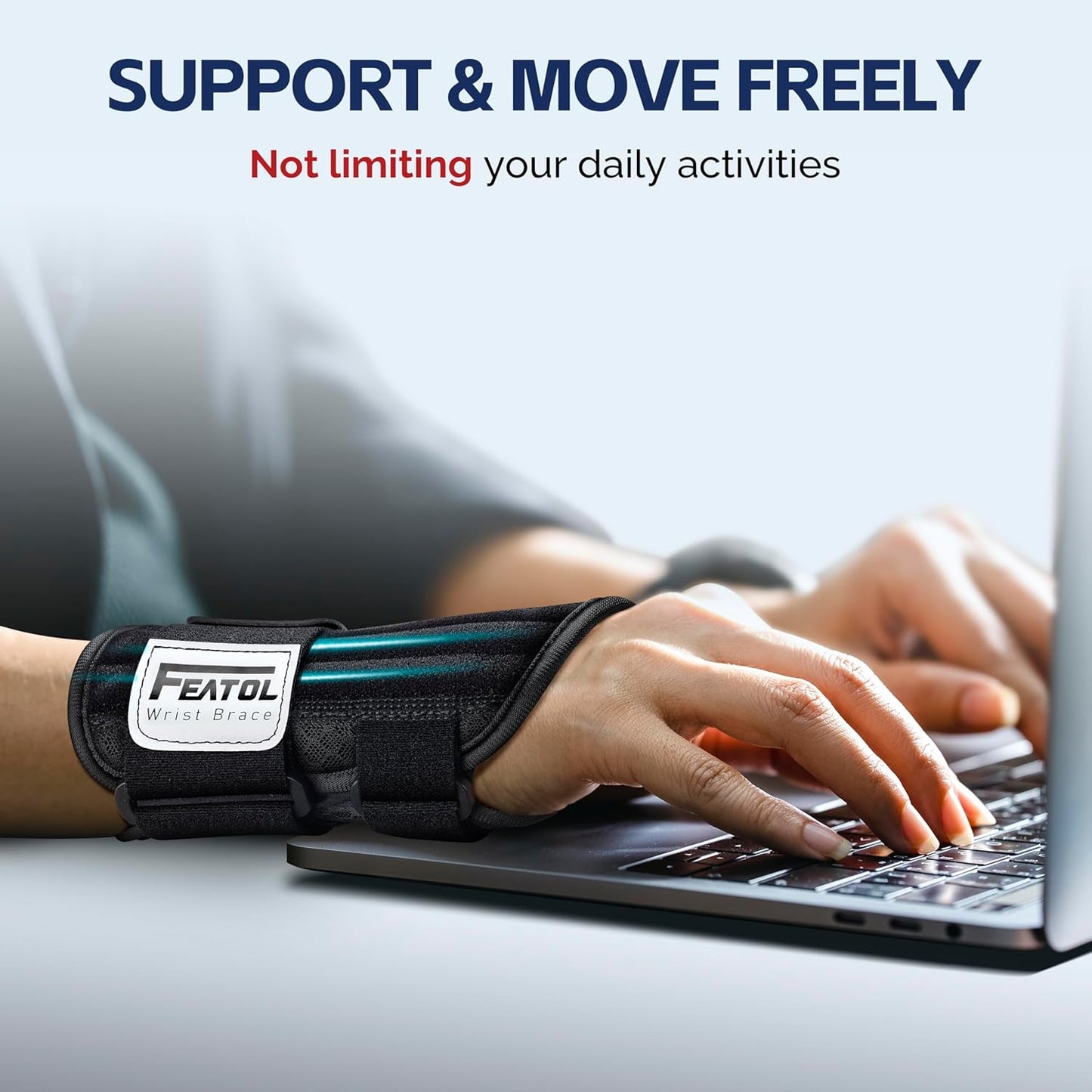 FEATOL Carpal Tunnel Wrist Brace for Women and Men with Wrist Splint