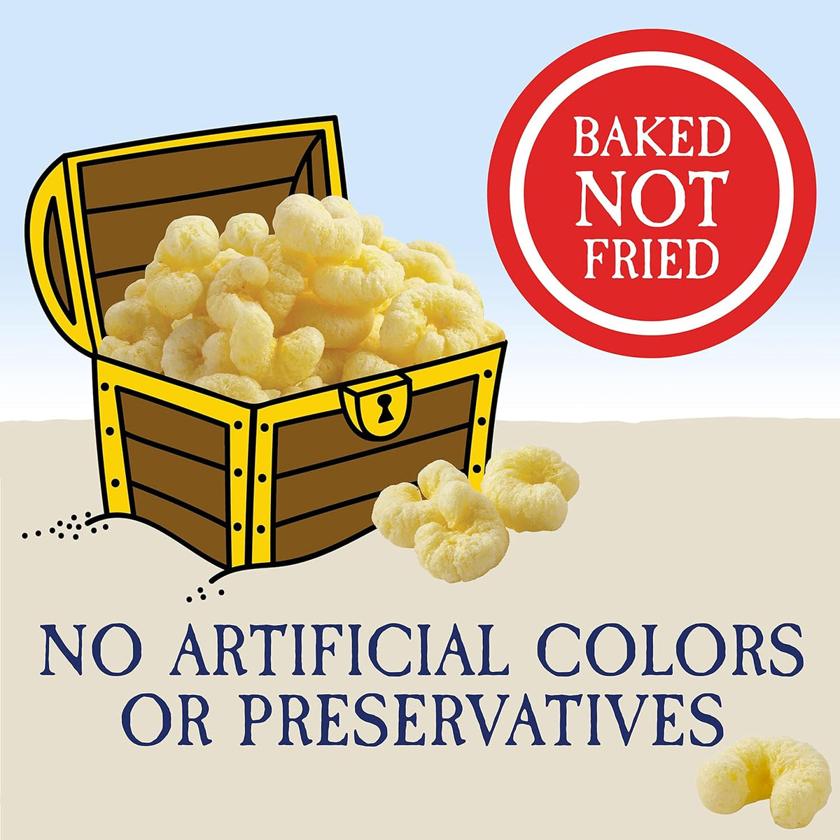 Pirate's Booty Aged White Cheddar Cheese Puffs, Gluten-Free, Kids Snacks, 0.5oz (24ct)