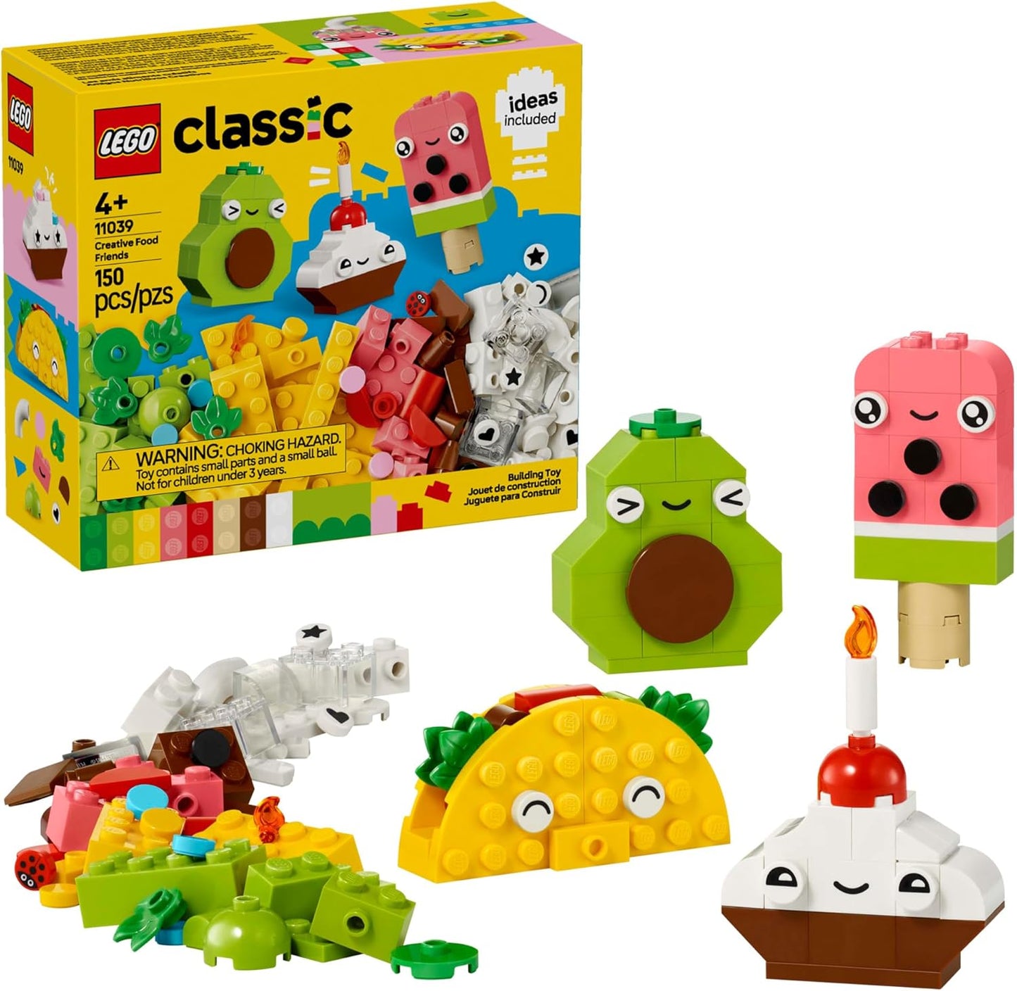 LEGO Classic Creative Food Friends Building Toy Set - Pretend Play Food for Kids, Boys and Girls, Ages 4+ - Learning and Educational Toy for Preschool - Gift Idea for Birthdays - 11039