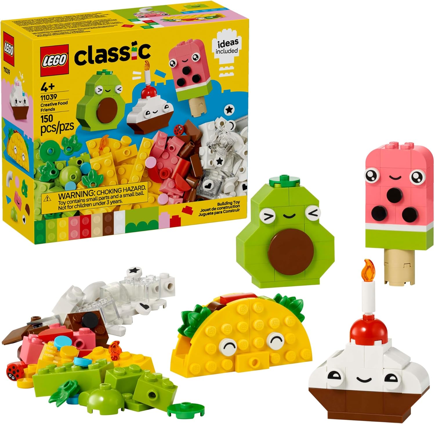 LEGO Classic Creative Food Friends Building Toy Set - Pretend Play Food for Kids, Boys and Girls, Ages 4+ - Learning and Educational Toy for Preschool - Gift Idea for Birthdays - 11039