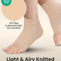 KEMFORD Ankle Compression Sleeve - 20-30mmHg, Beige, M
