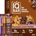 IQBAR Brain and Body Plant Protein Bars - Chocolate Lovers Variety - 12-Count - Keto, Vegan, High Fiber, Gluten Free, Dairy Free, Low Sugar Snack with Nutrients for Focus, Energy, Meal Replacement