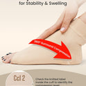 KEMFORD Ankle Compression Sleeve - 20-30mmHg, Beige, M