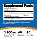Nutricost Berberine HCl 1200mg , 60 Vegetarian Capsules - Gluten Free & Non-GMO