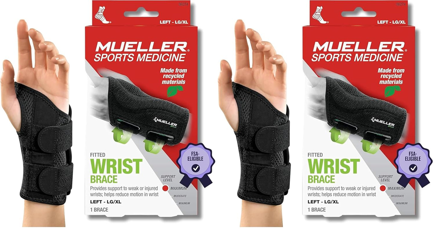 MUELLER Sports Medicine Green Fitted Wrist Brace for Carpal Tunnel Relief