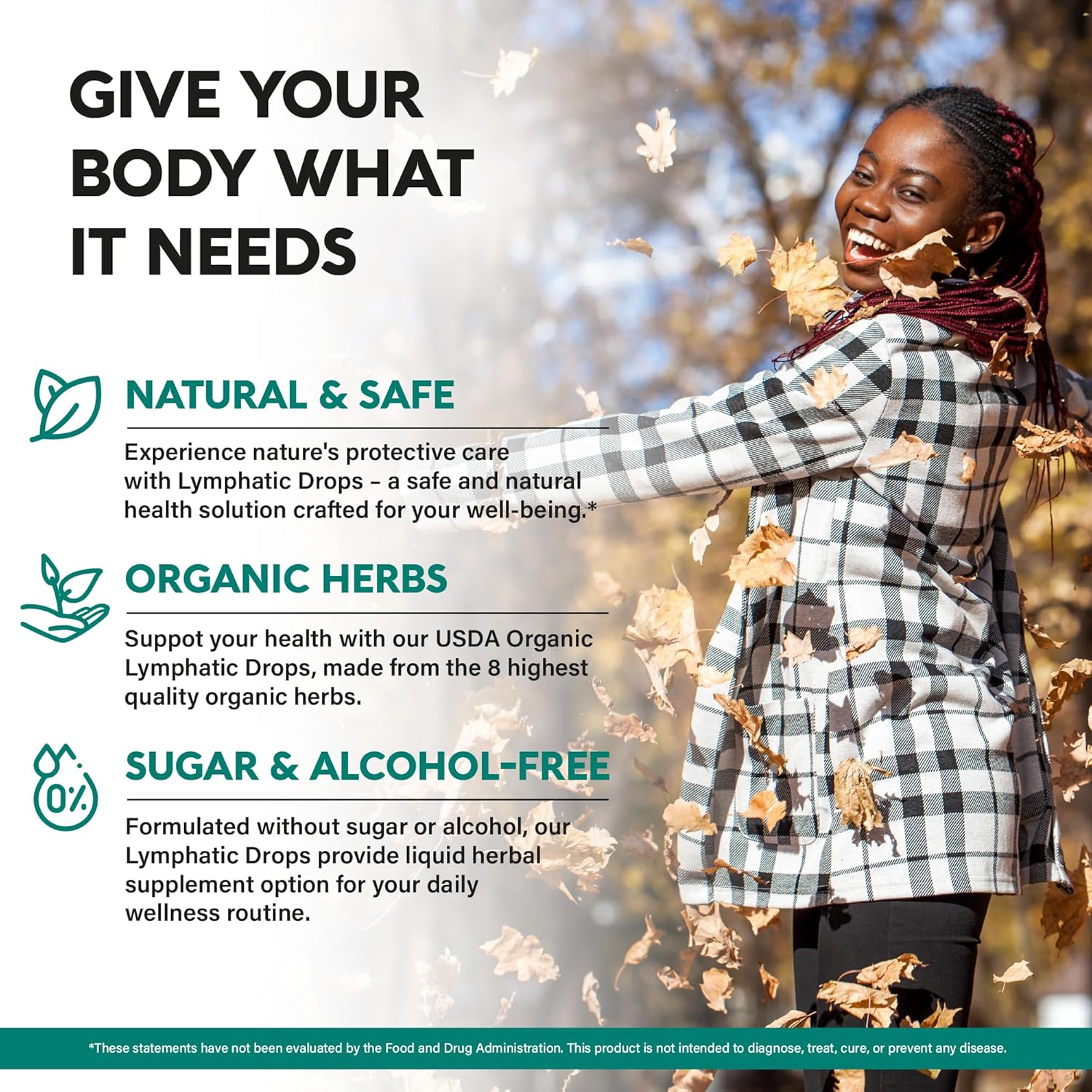 USDA Organic Lymphatic Drainage Supplement - Echinacea | Elderberry | Dandelion | Rosehip | Cleavers | Calendula | Burdock - Lab Tested - Lymph System Drops - Immune Support, Cleanse & Detox, 2 fl oz