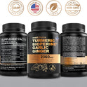 4-in-1 Turmeric Joint Support Supplements with Garlic and BioPerine - 2360 mg High Potency Herbal Blend for Mobility, Everyday Flexibility, Digestive Comfort, and Active Aging Support (120ct)