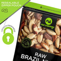 NUT CRAVINGS - Raw Brazil Nuts, Unsalted, No Shell, Whole, (16oz - 1 LB) Packed Fresh in Resealable Bag - Kosher Healthy Snack, Food Assortments
