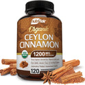 NutriFlair Organic Ceylon Cinnamon Supplement 1200mg, 120 Capsules - USDA Certified - Non-GMO, Gluten Free Powder, Antioxidant Pills
