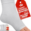 KEMFORD Ankle Compression Sleeve - 20-30mmHg, Beige, M