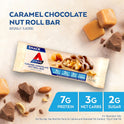 Atkins Caramel Chocolate Nut Roll Snack Bar, Protein Snack , 7g Protein, 2g Sugar, High Fiber Snack, 16 Count