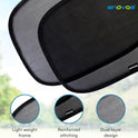 Enovoe Car Window Shades for Baby (4 Pack) - 21"x14" - Sun Shade Blocker, Cling - Glare Shield and UV Rays Protection for Your Child - Side Windows Screens for SUV- Mesh Window Shades for Car Baby