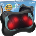 Zyllion Shiatsu Back and Neck Massager with Heat - 3D Electric Kneading Deep Tissue Massage Pillow