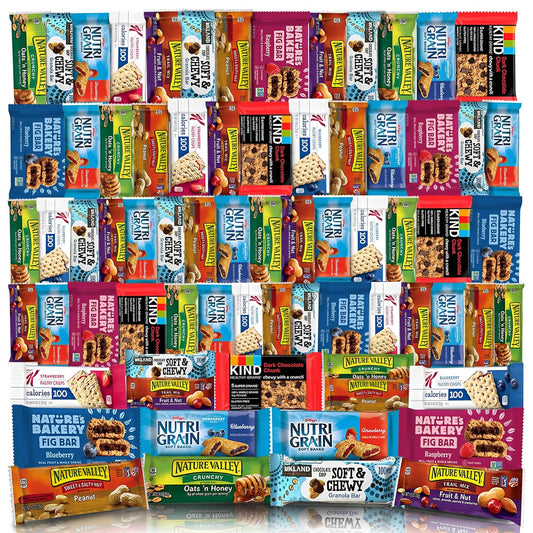 Veratify - Healthy Mixed Snack Box & Snacks Gift Variety Basket - Perfect for Men, Women, Adults, Office, School, College, Work - Variety Assortment Gift Basket - (Gift Care Package 66 Count)