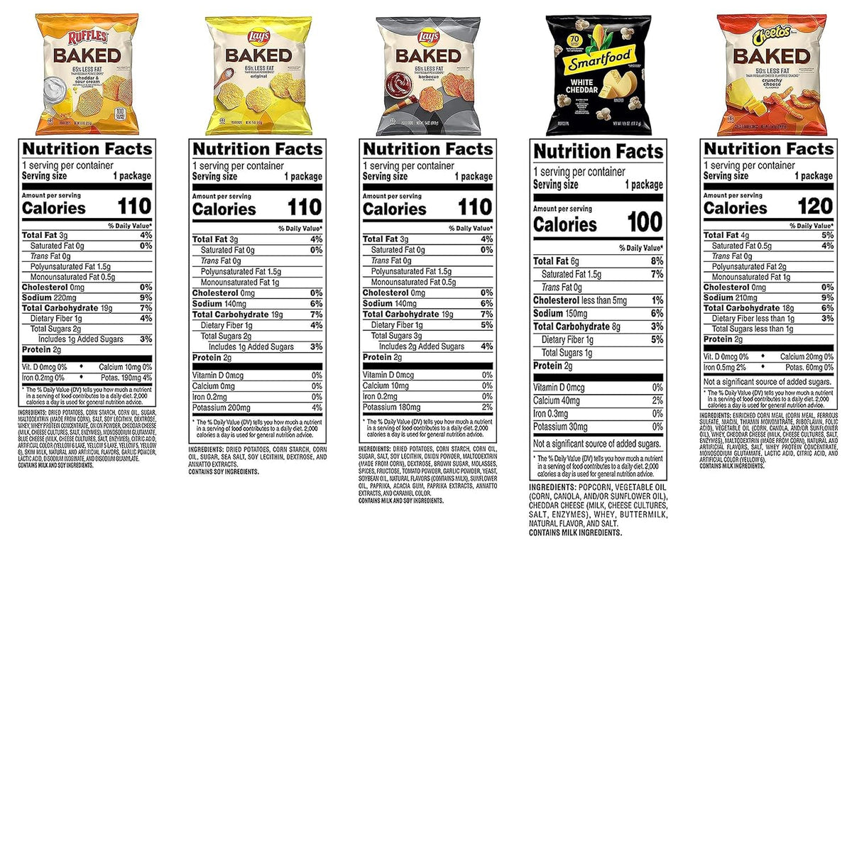 Frito-Lay Baked & Popped Mix Variety Pack, (Pack of 40)