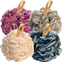 Fishent Loofah Bath Sponge Shower Loofahs, 4 Pack Soft Loofa Exfoliating Body Scrubber Mesh Shower Puff Pouf Ball Luffa for Men and Women(50g/pcs)