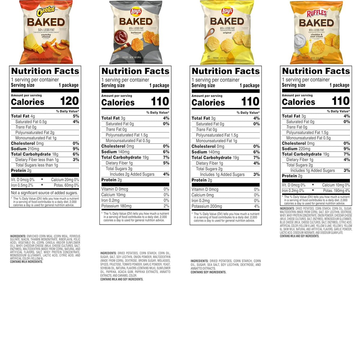 Frito-Lay Baked Variety Pack, 0.875 Ounce Snack Bags (Pack of 21)