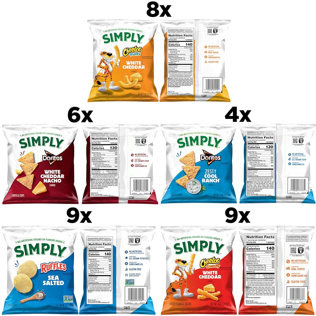 Simply Snacks Variety Pack, 0.875 Oz, 36 Count, Packaging May Vary